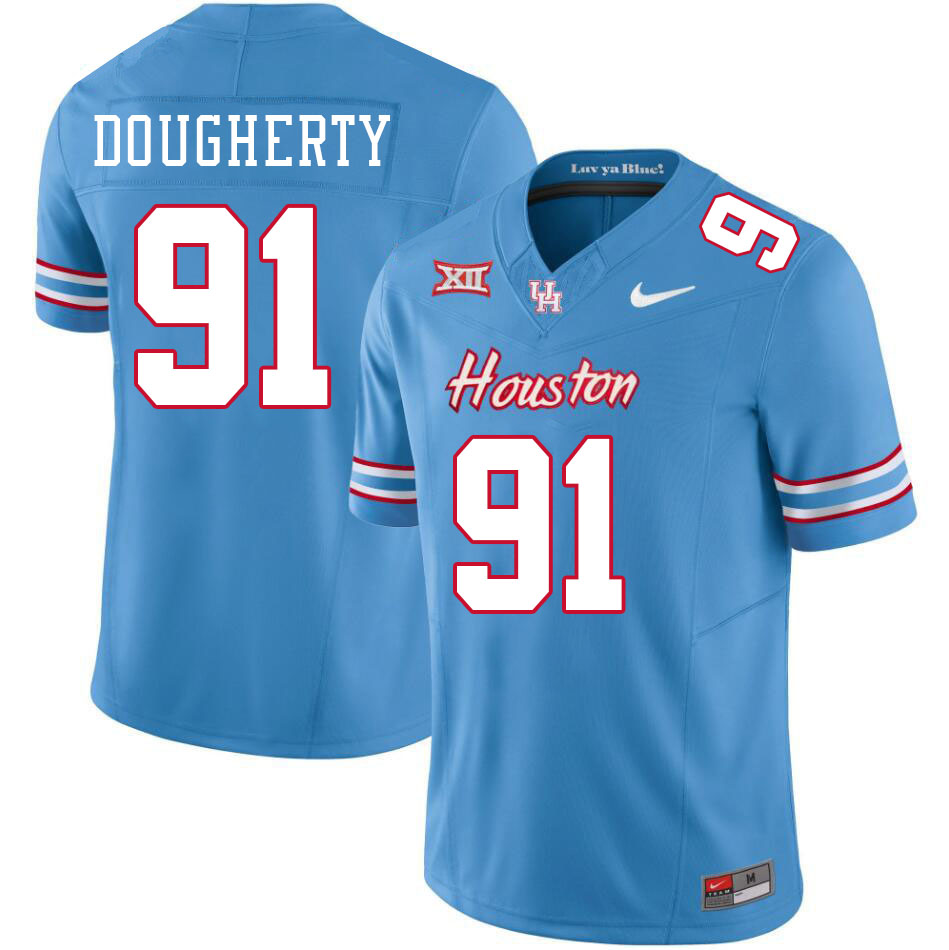 Men #91 Liam Dougherty Houston Cougars College Football Jerseys Stitched-Oilers